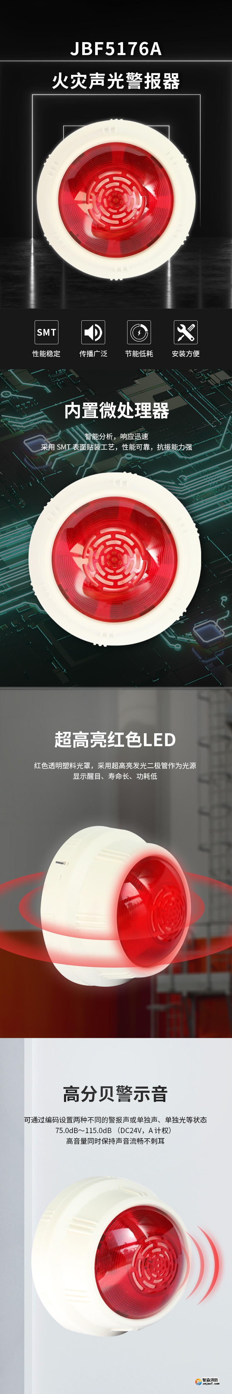 JBF5176A火災(zāi)聲光報(bào)警器1