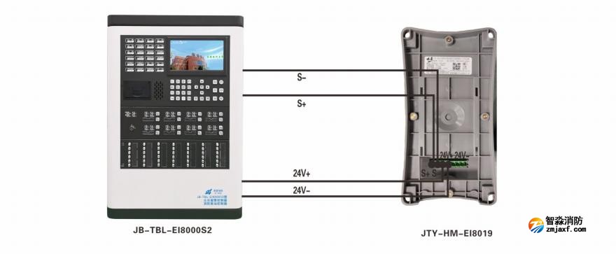 JTY-HM-EI8019型線型光束感煙火災(zāi)探測(cè)器接線圖